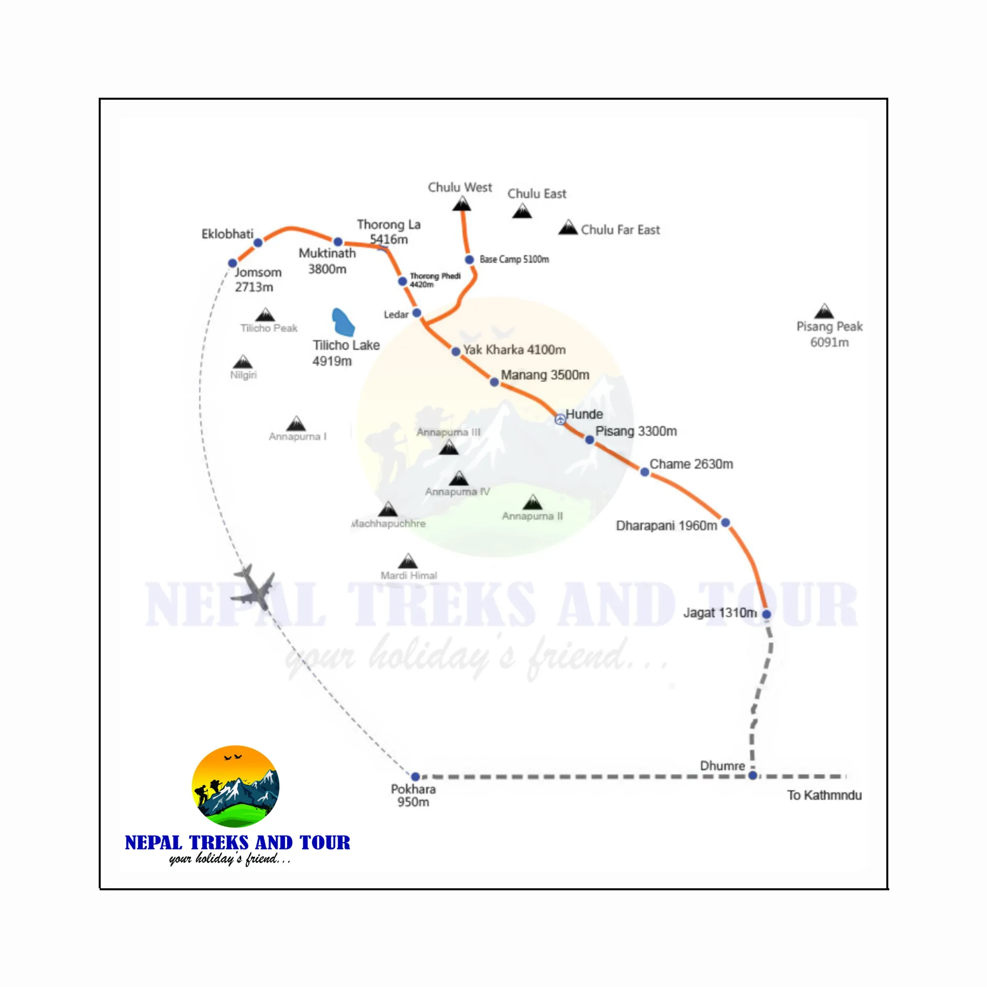 chulu west peak cliimbing map