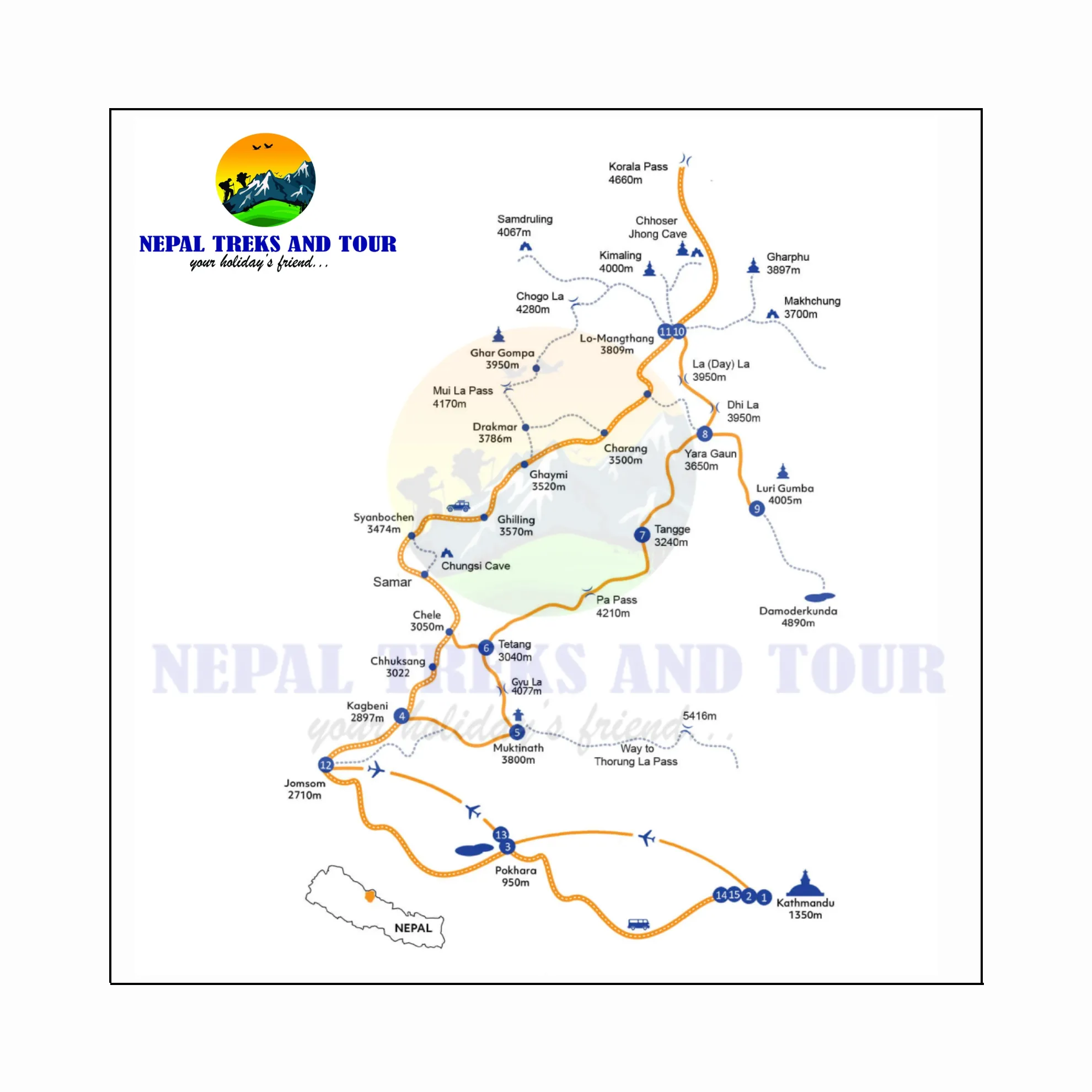 upper mustang trek map