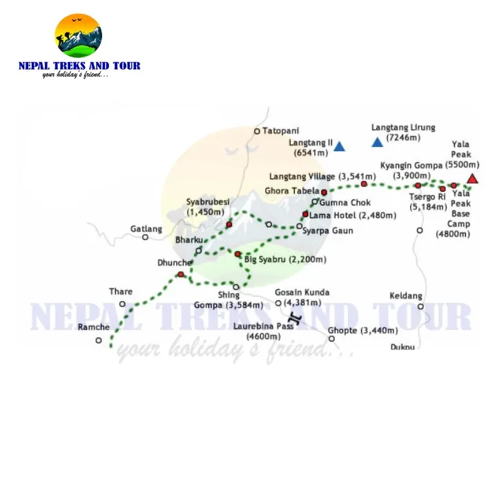yala peak climbing map
