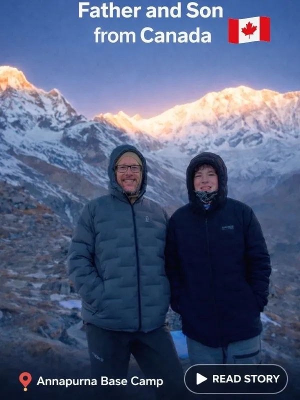 Annapurna base camp father son